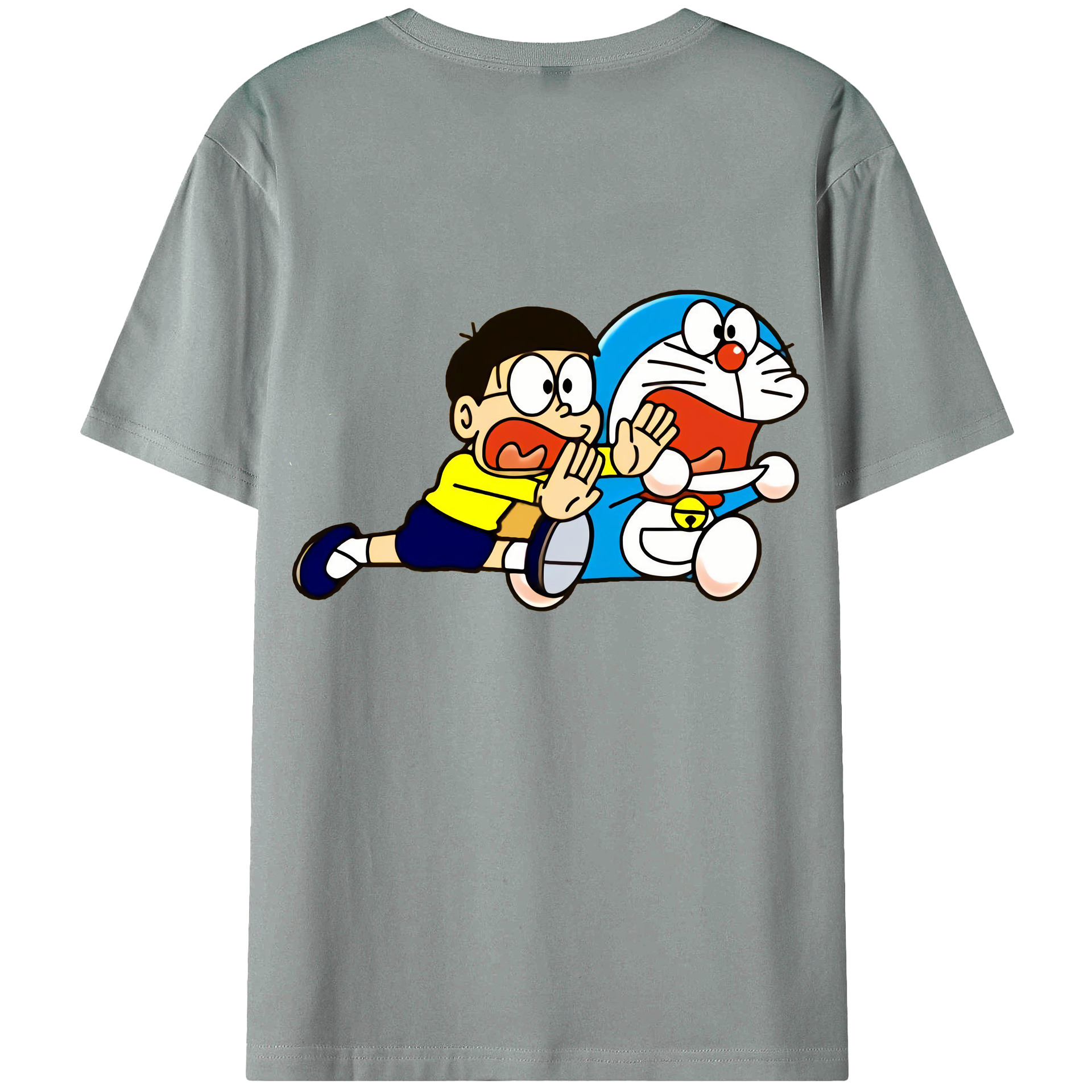 （画像用） ドラえもん Doraemon 綿100％ メンズ半袖Tシャツ（バックプリント） 通気性